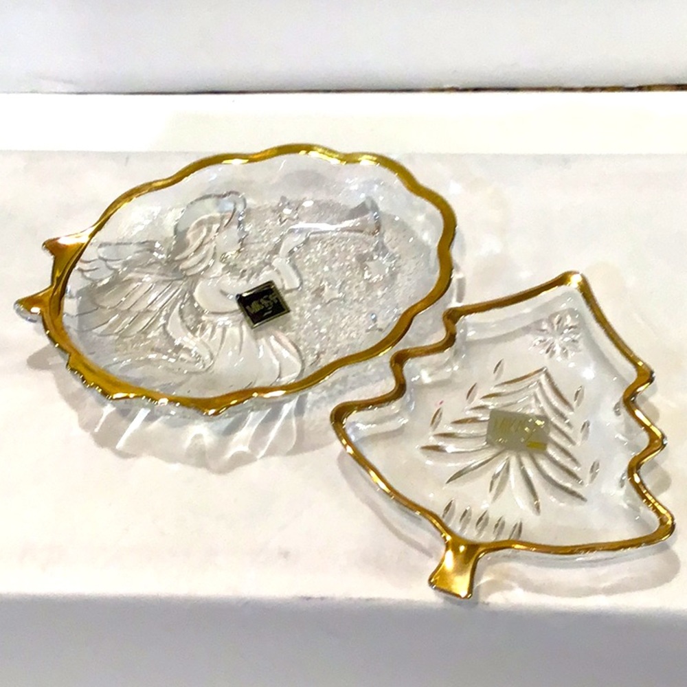 NWT *2* Mikasa Christmas nut or candy dishes